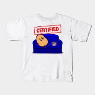 Funny Certified Couch Potato TV and Movie Fan Kids T-Shirt